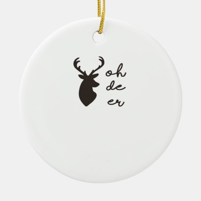 Oh Deer Modern Grafisk Stil Ornament (Framsidan)