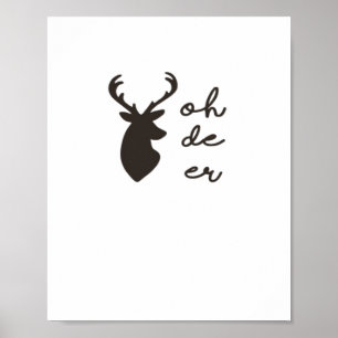 Oh Deer Modern Grafisk Stil Poster