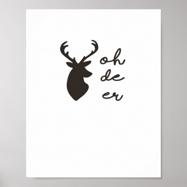 Oh Deer Modern Grafisk Stil  Poster (Framsidan)