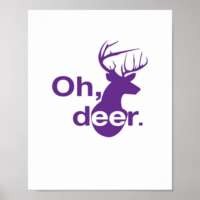 Oh Deer Natural Woodland Style  Poster (Framsidan)