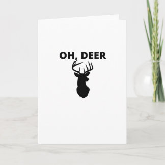 Oh Deer Oh Dear Whimsical Art Folded Greeting Card Kort