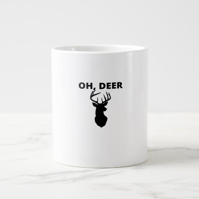 Oh Deer Oh Dear Whimsical Art Style  Jumbo Mugg (Framsidan)