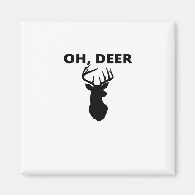 Oh Deer Oh Dear Whimsical Art Style  Magnet (Framsidan)
