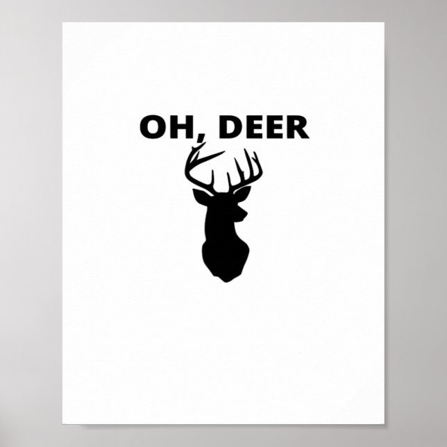 Oh Deer Oh Dear Whimsical Art Style  Poster (Framsidan)