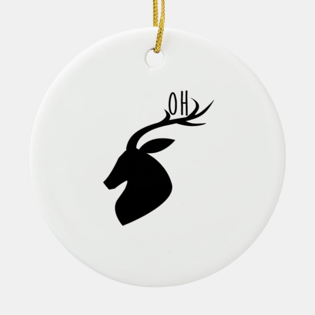 Oh Deer Pun Creative Style Julgransprydnad Keramik (Framsidan)