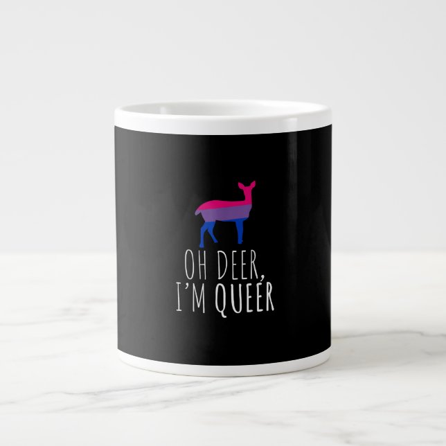 Oh Deer Queer Bisexual Pride Gay Lesbian Design  Jumbo Mugg (Framsidan)