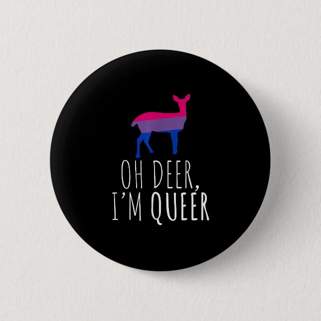 Oh Deer Queer Bisexual Pride Gay Lesbian Design  Knapp (Framsida)