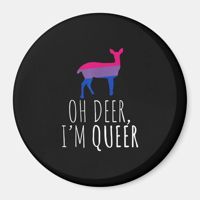 Oh Deer Queer Bisexual Pride Gay Lesbian Design  Magnet (Framsidan)