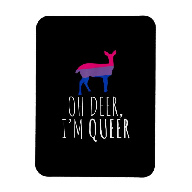 Oh Deer Queer Bisexual Pride Gay Lesbian Design  Magnet (Vertikal)