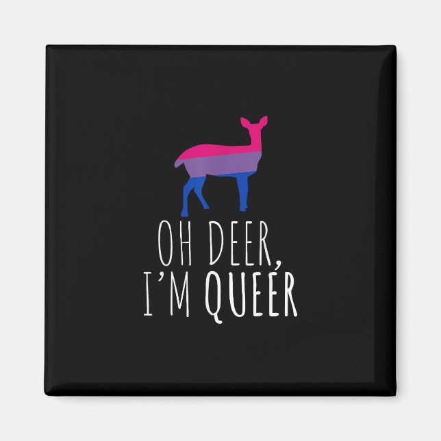 Oh Deer Queer Bisexual Pride Gay Lesbian Design  Magnet (Framsidan)