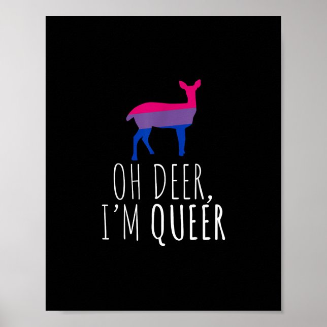 Oh Deer Queer Bisexual Pride Gay Lesbian Design  Poster (Framsidan)