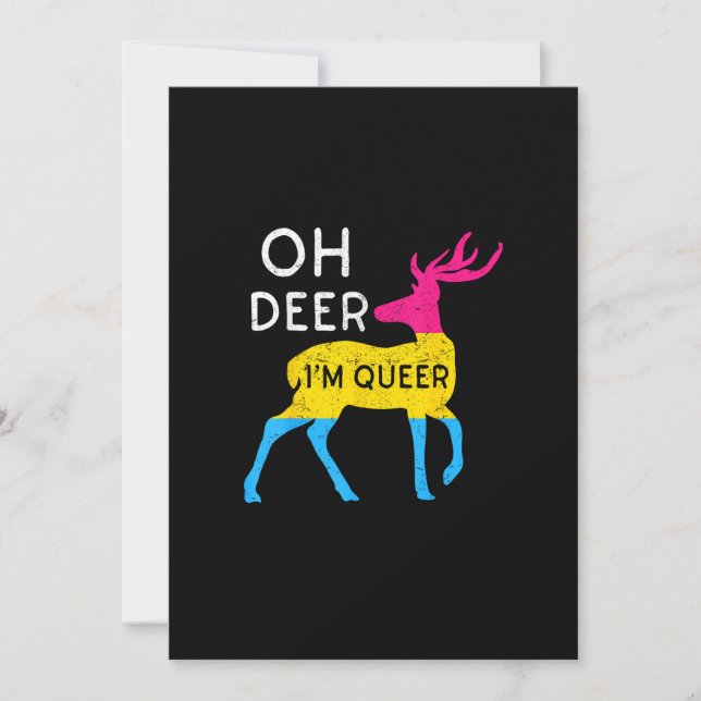 Oh Deer Queer Colorful Pride Flag Celebration Julkort (Framsida)