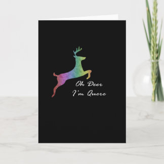 Oh Deer Queer Funny Pun LGBT PFolded Greeting Card Kort