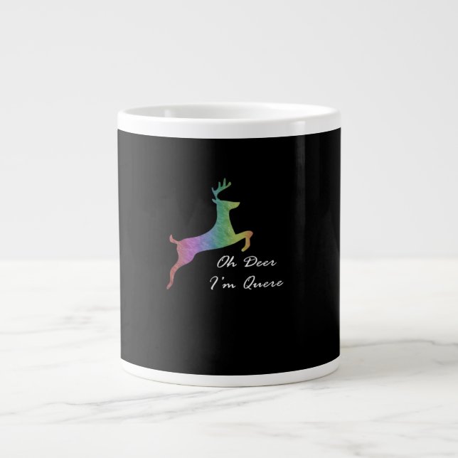 Oh Deer Queer Funny Pun LGBT Pride Celebration  Jumbo Mugg (Framsidan)