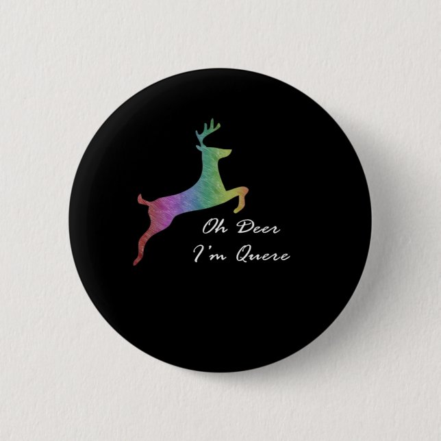 Oh Deer Queer Funny Pun LGBT Pride Celebration  Knapp (Framsida)