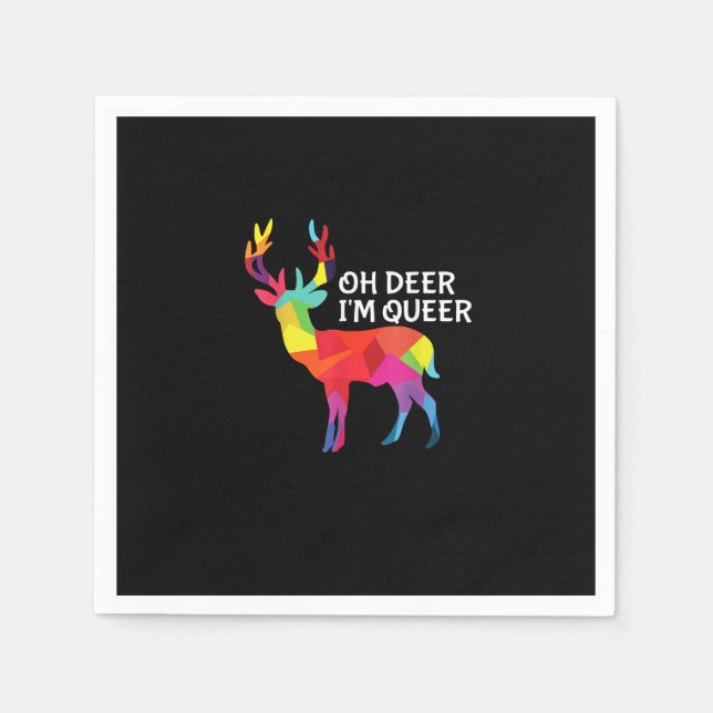 Oh Deer Queer Funny Pun LGBT Pride Design Pappersservett (Framsidan)