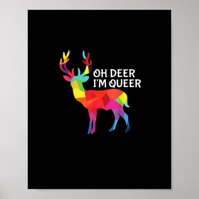 Oh Deer Queer Funny Pun LGBT Pride Design Poster (Framsidan)