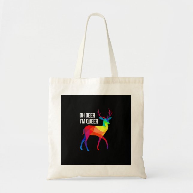 Oh Deer Queer LGBT Pride Celebration Design Tygkasse (Framsidan)