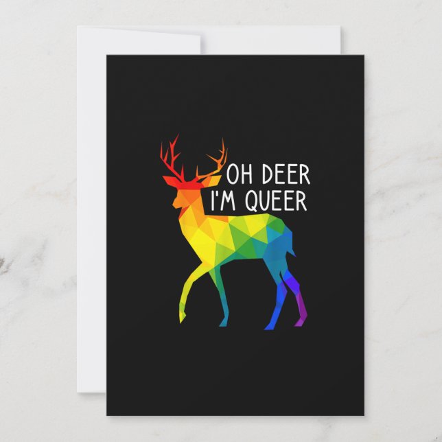 Oh Deer Queer LGBTQ Pride Celebration Month Julkort (Framsida)