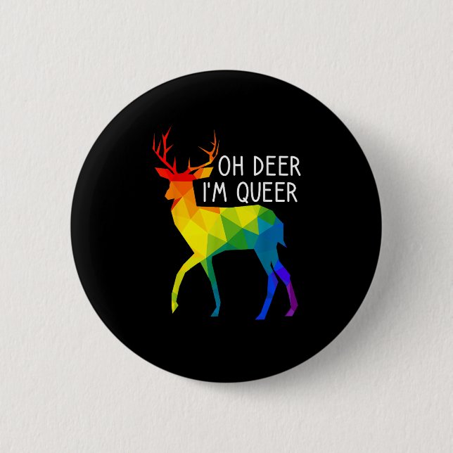 Oh Deer Queer LGBTQ Pride Celebration Month  Knapp (Framsida)