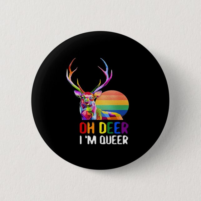Oh Deer Queer Minimal Modern Style  Knapp (Framsida)