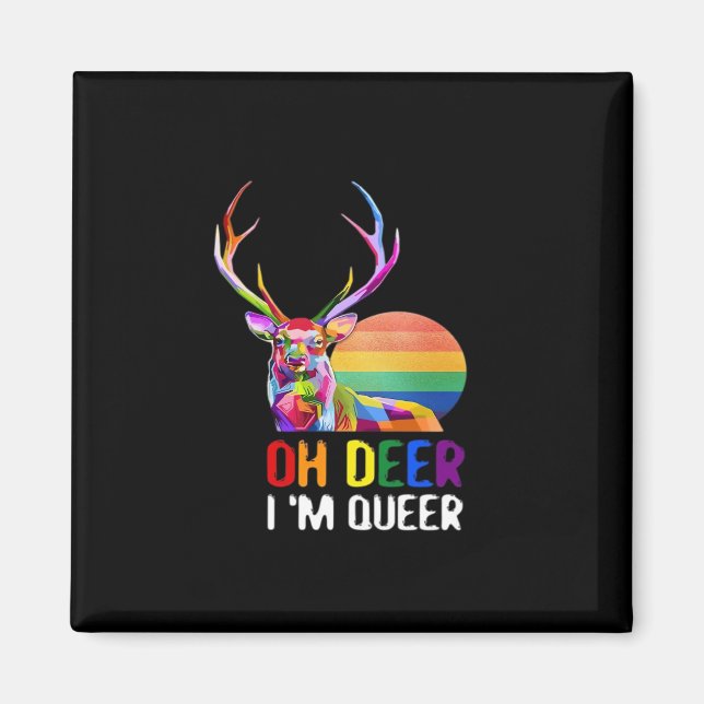 Oh Deer Queer Minimal Modern Style  Magnet (Framsidan)