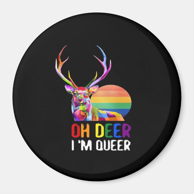 Oh Deer Queer Minimal Modern Style  Magnet (Framsidan)