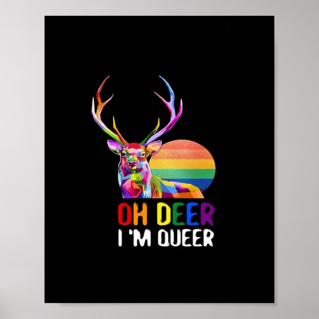 Oh Deer Queer Minimal Modern Style  Poster (Framsidan)