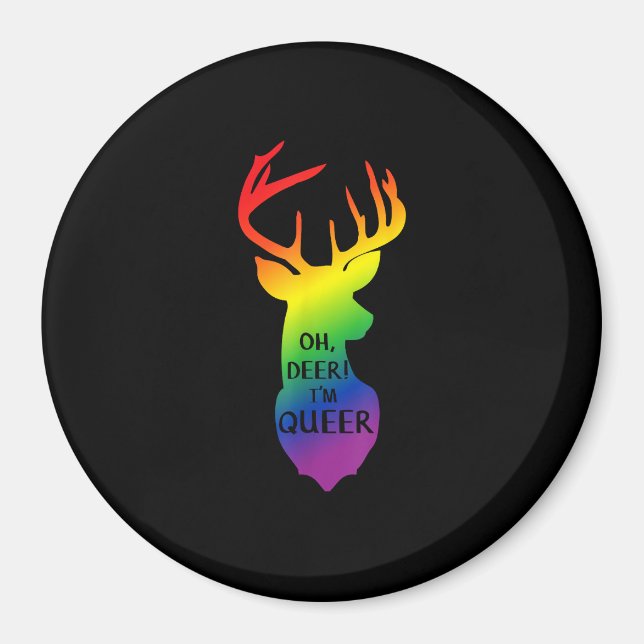 Oh Deer Queer Pride Celebration Funny LGBT Gift  Magnet (Framsidan)