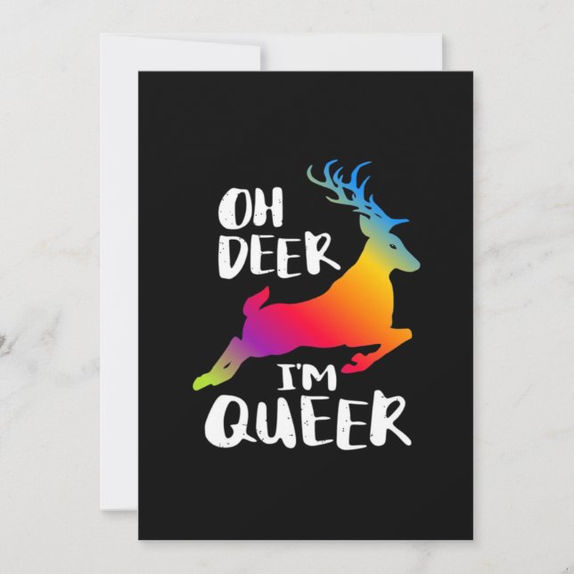 Oh Deer Queer Pride Minimal ArtisFlat Holiday Card Julkort (Framsida)