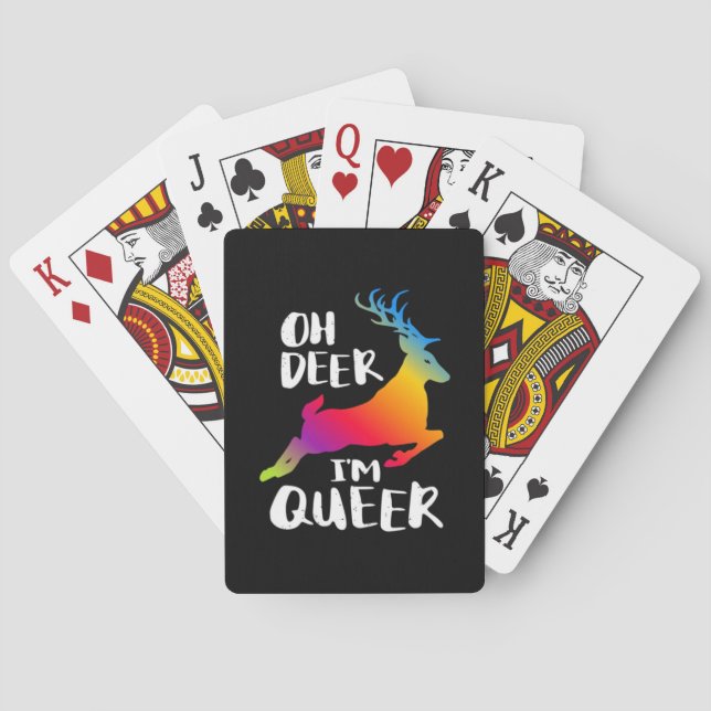 Oh Deer Queer Pride Minimal Artistic Style  Casinokort (Baksidan)