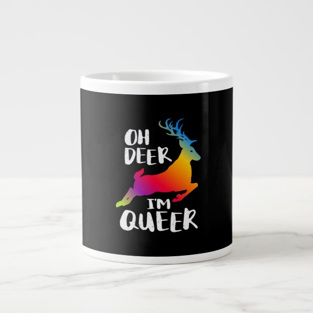 Oh Deer Queer Pride Minimal Artistic Style  Jumbo Mugg (Framsidan)