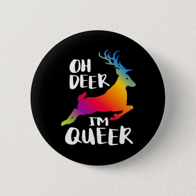 Oh Deer Queer Pride Minimal Artistic Style  Knapp (Framsida)