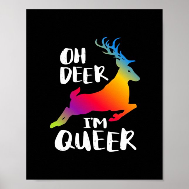 Oh Deer Queer Pride Minimal Artistic Style Poster (Framsidan)