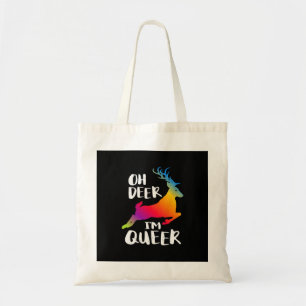 Oh Deer Queer Pride Minimal Konstnärlig Stil Handv Tygkasse