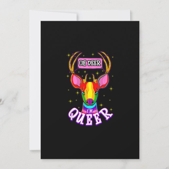 Oh Deer Queer Pride Month Celebration Gift Julkort (Framsida)