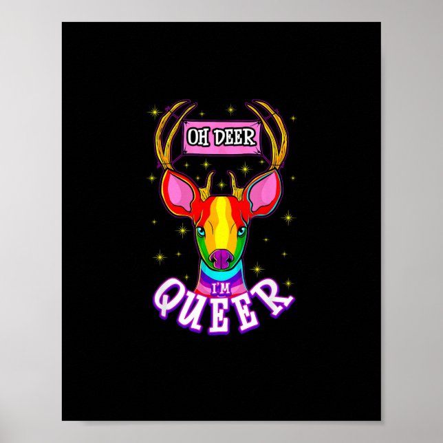 Oh Deer Queer Pride Month Celebration Gift  Poster (Framsidan)