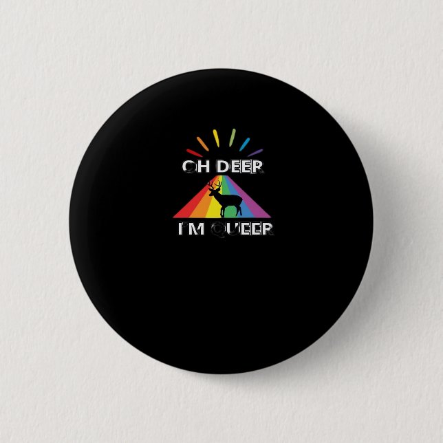 Oh Deer Queer Trendig Estetisk Design  Knapp (Framsida)