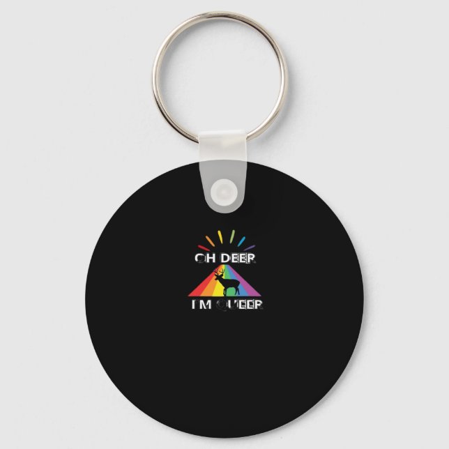 Oh Deer Queer Trendig Estetisk Design Nyckelring (Framsida)