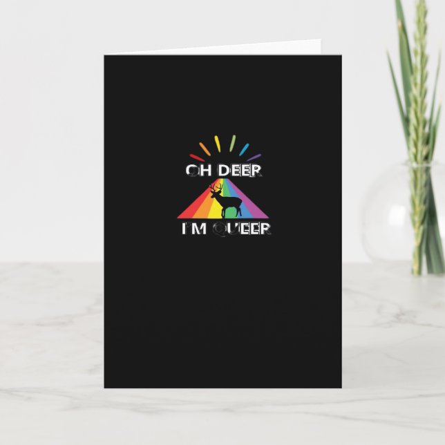 Oh Deer Queer Trendy Aesthetic Design Kort (Framsida)