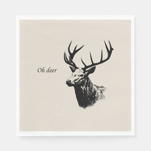 Oh Deer Reindeer Pappersservett (Framsidan)