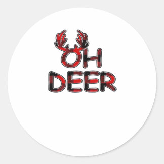 Oh Deer Ren Layout Runt Klistermärke