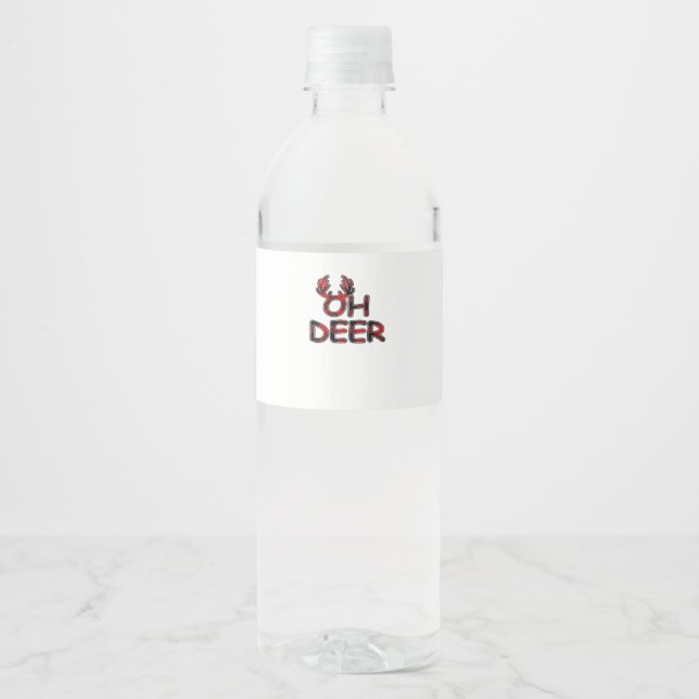 Oh Deer Ren Layout  Vattenflaskor Etikett (Framsida)