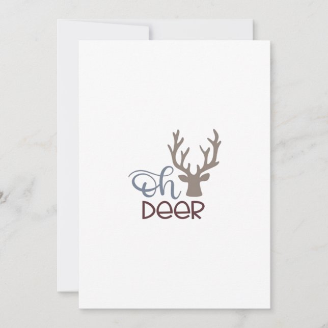 Oh Deer Retro Classic Design Flat Holiday Card Julkort (Framsida)