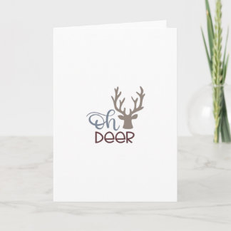 Oh Deer Retro Classic Design Folded Greeting Card Kort