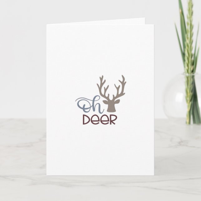 Oh Deer Retro Classic Design Folded Greeting Card Kort (Framsida)