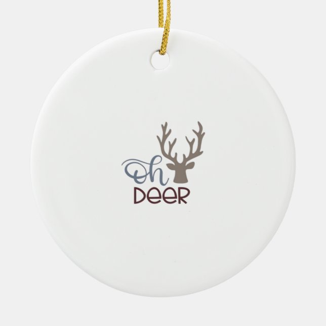 Oh Deer Retro Classic Design Ornament (Framsidan)