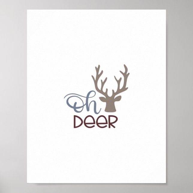Oh Deer Retro Classic Design Poster (Framsidan)