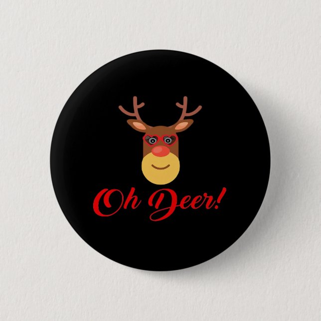 Oh Deer Retro Classic   Knapp (Framsida)