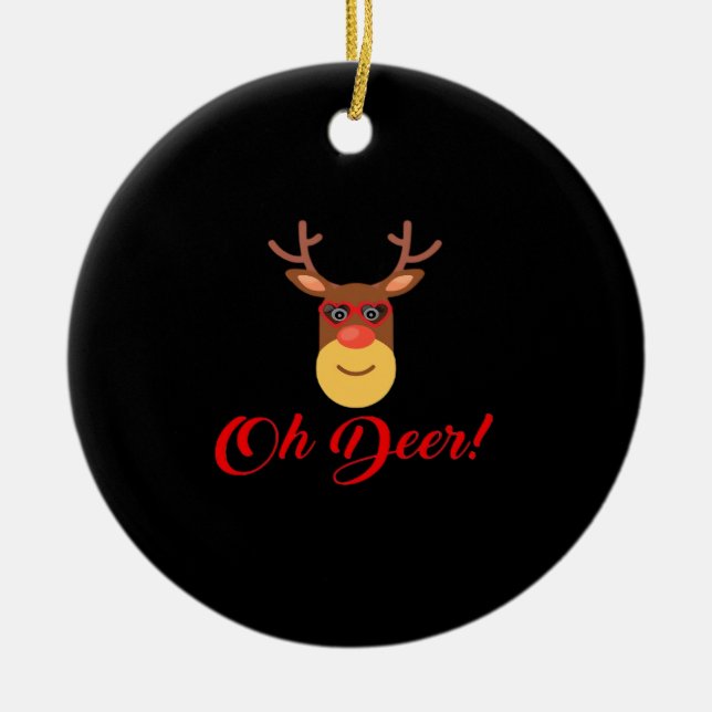 Oh Deer Retro Classic  Ornament (Framsidan)